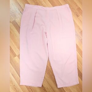 ELOQUII Blush Pink Ankle Length Trouser Pant Lightweight Pastel Career Size 28